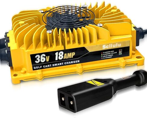 شاحن بطارية عربة الجولف scilulu 36 فولت، شاحن بطارية 18AMP EZGO لعربات الجولف 36 فولت، قابس D، 18 قدم، 4-6 ساعات شحن كامل، شاحن عربة الجولف 800 وات in Kuwait