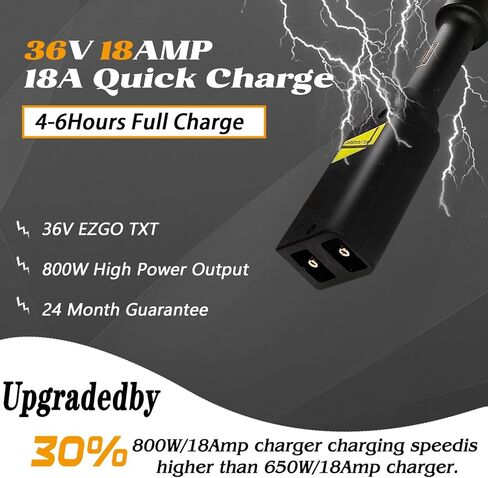شاحن بطارية عربة الجولف scilulu 36 فولت، شاحن بطارية 18AMP EZGO لعربات الجولف 36 فولت، قابس D، 18 قدم، 4-6 ساعات شحن كامل، شاحن عربة الجولف 800 وات in Kuwait