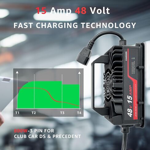 48V 15 AMP Golf Cart Battery Charger for Club Car-3Pin w/Trickle Charge 4-7 Hours Full Charge Type 3-pin Round Plug for 48V ClubCar Golf carts in Saudi Arabia