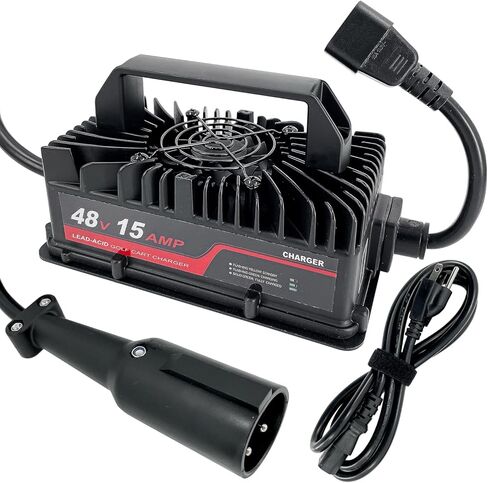 48V 15 AMP Golf Cart Battery Charger for Club Car-3Pin w/Trickle Charge 4-7 Hours Full Charge Type 3-pin Round Plug for 48V ClubCar Golf carts in Saudi Arabia