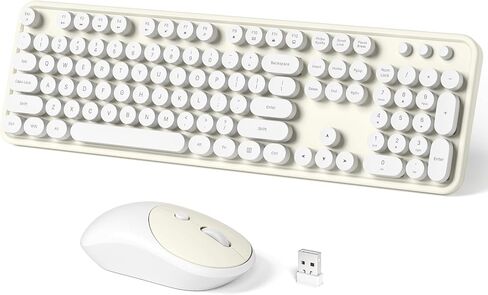 Dilter Wireless Keyboard and Mouse Combo, Full-Sized Typewriter Keyboards, Cute Cat Shaped Wireless Mouse, USB Plug and Play for Windows, Computer, PC, Laptop, Desktop (Blue Colorful) in Kuwait