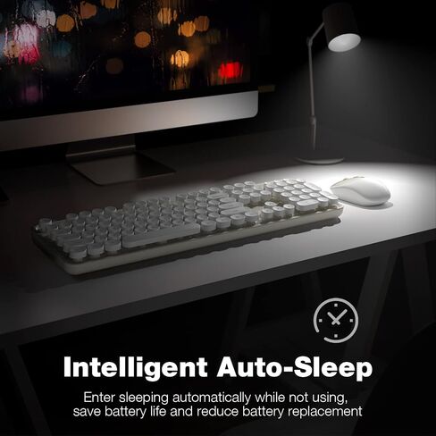 Dilter Wireless Keyboard and Mouse Combo, Full-Sized Typewriter Keyboards, Cute Cat Shaped Wireless Mouse, USB Plug and Play for Windows, Computer, PC, Laptop, Desktop (Blue Colorful) in Kuwait