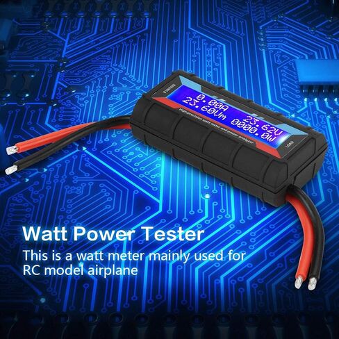 High Precision Watt Meter Voltage Amp Meter Power Analyzer, 4.8V~60V 130A, with a Digital LCD Display, Mainly Used for RC Model Airplane Watt Meter in Saudi Arabia