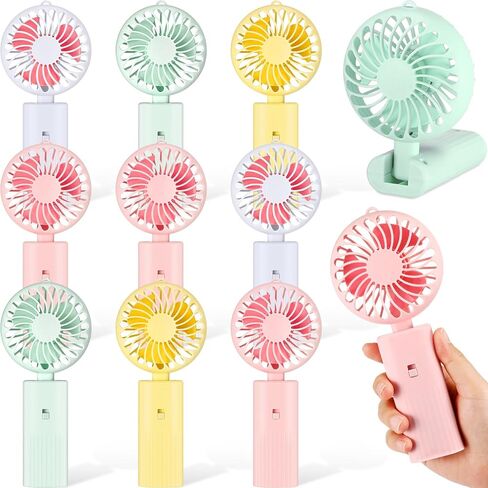 Woanger Mini Handheld Folding Fan Bulk USB Desk Fan Battery Operated Fans with Data Cable Hanging Foldable Desk Fan Small Rechargeable Pocket Fan Portable USB Electric Fan (20 Pcs) in Saudi Arabia