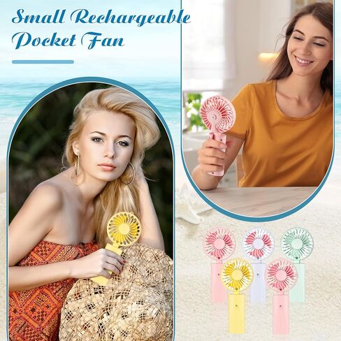 Woanger Mini Handheld Folding Fan Bulk USB Desk Fan Battery Operated Fans with Data Cable Hanging Foldable Desk Fan Small Rechargeable Pocket Fan Portable USB Electric Fan (20 Pcs) in Saudi Arabia