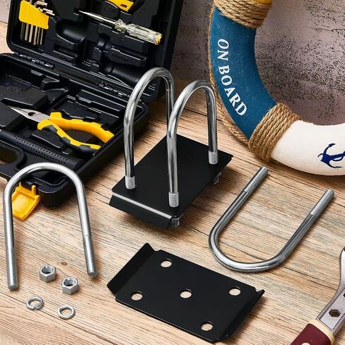 Ferraycle 4 Sets Trailer U Bolt Kit 3 Inch Axle U Bolt Trailer Axle Kit Automotive Replacement Axle U Bolt Kits with Plates Hex Nuts Screw Washers for 3 Inch Round Trailer in Saudi Arabia