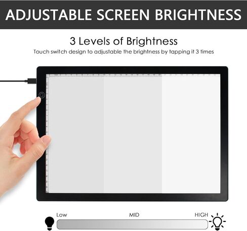 صندوق إضاءة لعرض الشرائح، لعرض الصور السلبية والشرائح، رسم فني، ماسح ضوئي بلوحة ضوئية A4 رفيع للغاية مع 3 سطوع قابل للتعديل ويعمل بمنفذ USB in Kuwait