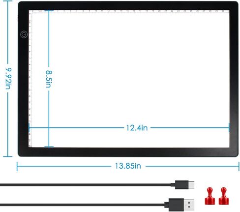 صندوق إضاءة لعرض الشرائح، لعرض الصور السلبية والشرائح، رسم فني، ماسح ضوئي بلوحة ضوئية A4 رفيع للغاية مع 3 سطوع قابل للتعديل ويعمل بمنفذ USB in Kuwait