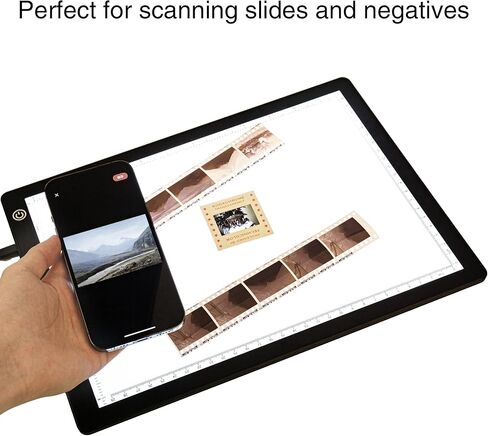 Slide Viewer Light Pad Backlight Negative Viewer Film Negatives & Old Slides Scanning Light Box A4 Size Backlight with 3 Brightness Levels and Graduated in Saudi Arabia