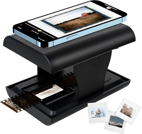 DGODRT 35 مم ماسح ضوئي للأفلام والشرائح المحمولة للشرائح القديمة إلى JPG، ماسح ضوئي قابل للطي للشرائح والسلبية مع إضاءة خلفية LED، هدايا عيد الميلاد للعائلة والأصدقاء، ودعم التحرير والمشاركة in Kuwait