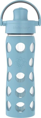 Lifefactory 12-Ounce Glass Water Bottle with Active Flip Cap and Protective Silicone Sleeve, Cantaloupe, 12oz in Saudi Arabia