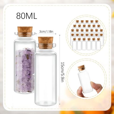 NVAAV 12 Pack 40ml Mini Bottles, Small Glass Bottles Jars with Cork Caps, Wish Bottles, Message Bottles for Wedding Favors and Art Crafts DIY Decoration(1.35 Oz, 1.18" x 3.14") in Saudi Arabia