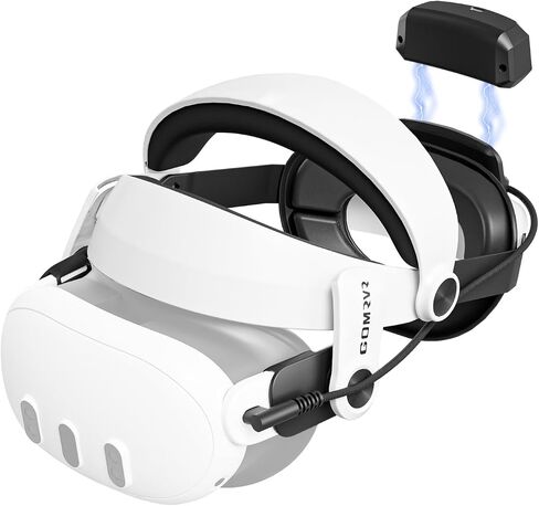 GOMRVR Comfort Battery Head Strap 5000mAh Compatible with Meta Quest 3 Accessories, for Enhanced Comfort and Immersion in VR Gaming (5000x2 mAh Battery Head Strap) in Saudi Arabia