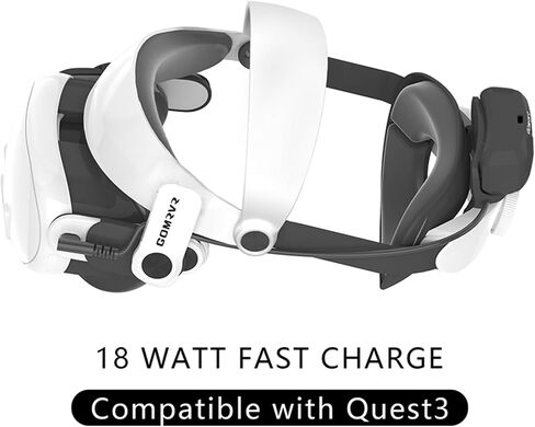 GOMRVR Comfort Battery Head Strap 5000mAh Compatible with Meta Quest 3 Accessories, for Enhanced Comfort and Immersion in VR Gaming (5000x2 mAh Battery Head Strap) in Saudi Arabia