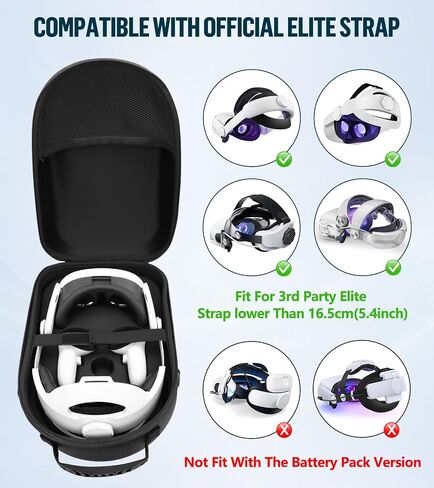 YRXVW Large Case for Meta Quest 3S/3/2, Fits BOBOVR & KIWI Battery Straps in Kuwait