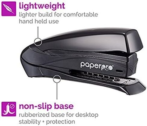 PaperPro - 1495 - Inspire 15 Compact Stapler, 15 Sheets, Half-Strip, Black in Saudi Arabia