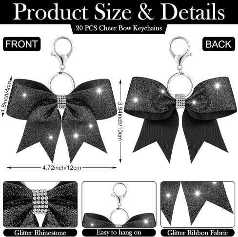 Misdary 40 Pcs Cheer Bow Keychain Adjustable Cheer Bracelet Cheerleader Gift Set for Teen Girl Cheerleading Sports Accessory in Saudi Arabia