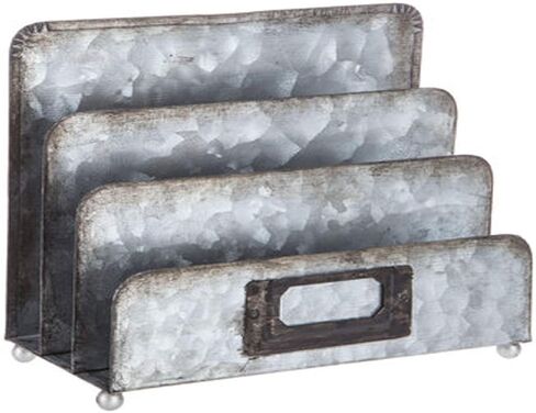 منظم تخزين الملفات المكتبي المعدني المجلفن مع 3 مساحات رأسية - فارز المستندات، 3 بوصة طول × 6.8 بوصة عرض × 6 بوصة ارتفاع in Kuwait