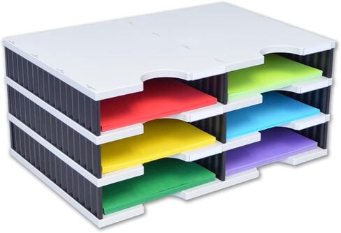 Ultimate Office TierDrop Literature Organizer/Forms Sorter, 4-Compartment Unit, Gray w/Black in Saudi Arabia