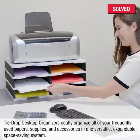 Ultimate Office TierDrop Literature Organizer/Forms Sorter, 4-Compartment Unit, Gray w/Black in Saudi Arabia