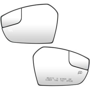 Left Driver + Right Passenger Side Mirror Glass Replacement Compatible with 2017 2018 Ford Escape Rear View Heated Mirror Replace GJ5Z17K707E GJ5Z17K707B