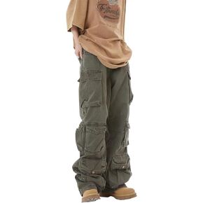 Women's Baggy Cargo Pants Y2K Clothing Multi-Pocket Relaxed Fit Jeans Fairy Grunge Clothes Alt Emo Streetwear