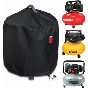Air Compressor Black Waterproof Cover, Durable 600D Heavy Duty Air Compressors Cover with Handle, Fit for CRAFTSMAN, PORTER-CABLE, DEWALT 6 Gallon Portable Pancake Oil-Free Air Compressor 19"D x 18"H