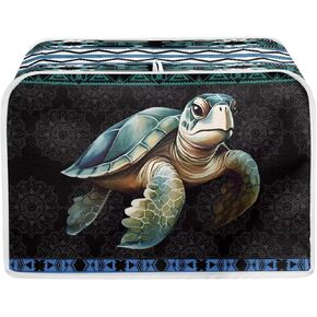2 Slice Toaster Oven Dust Cover, Watercolor Sea Turtle Print Bakeware Protector, Wood Print Bread Machine Cover Dust-proof Kitchen Broiler Cover, Decorative Accessories for Kitchen