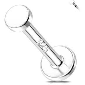 Melighting 16G Helix Earring Sterling Sliver 925 Cartilage Earring Internally Threaded Tragus Earring Flat Back Earring 6/8 mm Helix Piercing