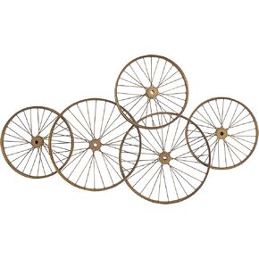 Deco 79 Metal Bike Wheels Wall Decor, 40" x 5" x 23", Copper