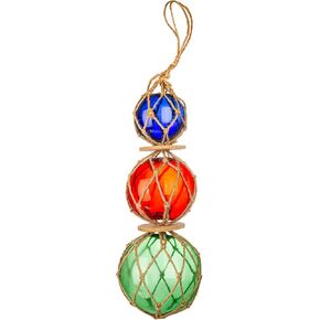 6PCS Glass Fishing Float Balls Coastal Ornaments - 2-inch Colorful Nautical Glass Buoy Beach Ornaments for Fishing Ornament Balls as Centerpiece Bowl & Christmas Tree