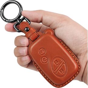 Tukellen for Lexus Key Fob Cover Leather with Keychain Compatible with 2005-2018 Lexus ES350 GS300 GS350 GS430 GS450h ISC IS250 IS350 LS460 LS600h Smart Remote-Black(Red line)