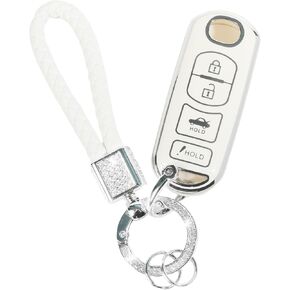 ESEWALAS Key Fob Cover,Soft TPU Car Key Cover,Key Fob Case Shell with Keychain,Key Shells Smart Keyless Case Car Keys Protector,Car Key Case Shell Smart Remote Key Holder(for Jeep-A)