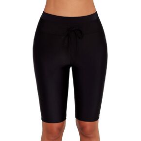 Urchics Women's High Waisted Swim Shorts UPF30+ Long Swimming Board Shorts Rash Guard Swim Capris