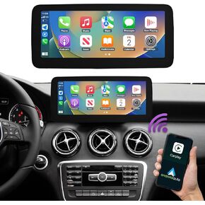 NINETOM 12.3 inch Touchscreen Wireless CarPlay Android Auto Multimedia Car Radio Receiver for Mercedes Benz GLA CLA A Class C117 X117 X156 with NTG4.5/4.7 System (2013-2015)