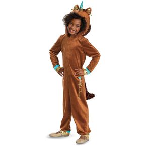 Disguise Girls Afro Unicorn Costume, Deluxe Official Kids Halloween Costume Dress and Headband With Ears and Horn
