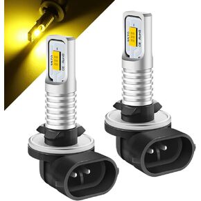 DC/AC 9-36V 889 881 LED Fog Light Bulb, Amber 3000K 6.5W 1600LM 2 x 3570 Chips 881L 881X 886 894 894X 896 898 862 888 H27 LED Fog Light Bulb for Cars,Trucks,SUVs.(2-Pack).
