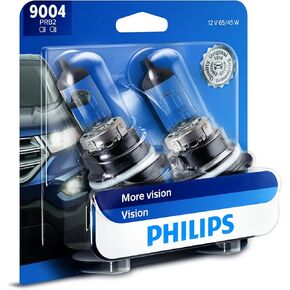 Philips automotive lighting 9004PRB2 Vision Upgrade Headlight Bulb with up to 30% More Vision, 2 Pack