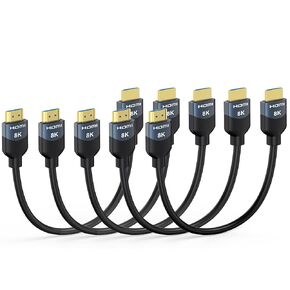 كابلات 8K HDMI 2.1 6FT 5 حزم، كابل شاشة HDMI للألعاب عالي السرعة لـ PS5 TV-8K ARC&eARC HDMI Cord-165/180/240 هرتز، HDCP2.3، 3D/HDR10 لمكبرات الصوت، PS5، PS4، TV، Xbox، Roku، السينما والكمبيوتر والشاشة