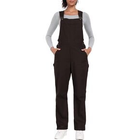 wantdo Bib Overall for Women Relaxed Fit Cotton Jumpsuit Work Pants with Adjustable Straps Regular and Petite Sizes