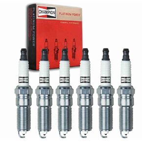 6 pc Champion Platinum Spark Plugs compatible with Cadillac SRX 3.0L 3.6L V6 2004-2016
