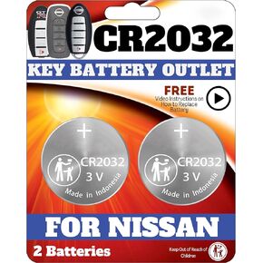 Key Fob Battery for Nissan Infiniti (2 Pack) CR2032 for Nissan Key Battery – Fits Altima, Rogue, Sentra, Maxima, Frontier, Pathfinder, and More (KR55WK49622, CWTWB1U840) – Check Fitment Guide