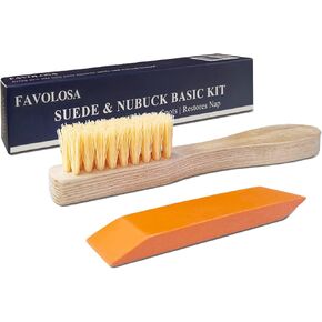 Portable Dry Suede Kit - Sneaker Cleaner & Shoe Care for Light-Colored Nubuck & Suede Shoes, Gently Removes Marks, Spots, & Scuffs - 1 Cleaning Brush & 1 Eraser