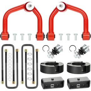 مجموعة رفع التسوية الخلفية الأمامية 3 بوصة مع أذرع التحكم العلوية الأمامية ومجموعة التسوية المناسبة لسيارة Toyota Tundra 2000-2006، طقم رفع التعليق مع فواصل وكتل كروية in Kuwait