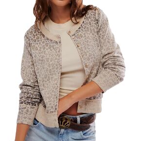 Women Button Down Crop Cardigan Y2k Long Sleeve Sweater Knitted Shirt Lightweight Outwear
