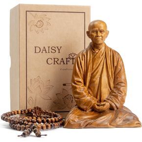 Zen Master Thich Nhat Hanh Buddha Statue, Wooden Meditation Accessories, Feng Shui Decor, Zen Spiritual Gifts, Home and Altar Decoration, Buddha Room and Indoor Decor