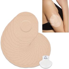 25 Pack Adhesive Patches for Guardian 3/4 and Freestyle Libre 1/2/3 - Enlite - Insulin Pumps Sensor, Waterproof CGM Sensor Patches, no Glue on The Center, Continuous Glucose Monitor Sensor Cover(Tan)