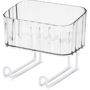 Wall Mount Headband Holder Hair Accessories Organizer, Self Adhesive Scrunchie Holder with Clear Acrylic Caddy for Bows, Ties, Clips, Pins, Claw Clip,Clear