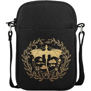 CMNIM Fourth Wing Merch Gifts Basigath War College Mini Crossbody Bag Dragon Rider Gifts Fantasy Bookish Cell Phone Bag