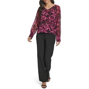 Calvin Klein Women's Long Sleeve Printed Blouse